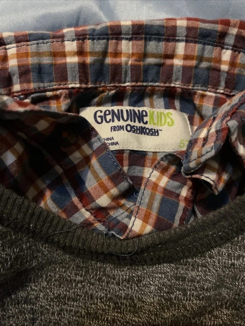 osh kosh sweater w built in under shirt edge and collar 5T
